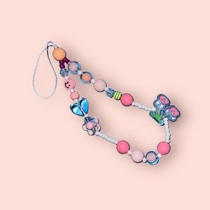 Beaded cell phone charm wristlet